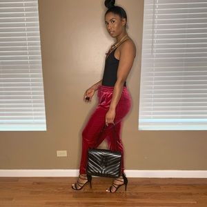 Fuchsia Pink Velour Joggers